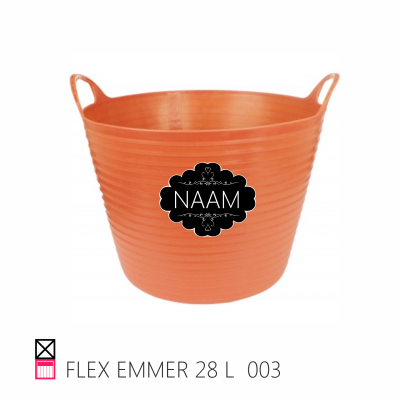 Flex Emmer 28L bucket name custom pink happy horse stable paard blij pony