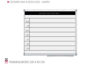 Happy stable trainingschema whiteboard trainingsbord voedselschema paard pony horse pferde penny
