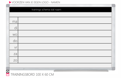 Happy stable trainingschema whiteboard trainingsbord voedselschema paard pony horse pferde penny