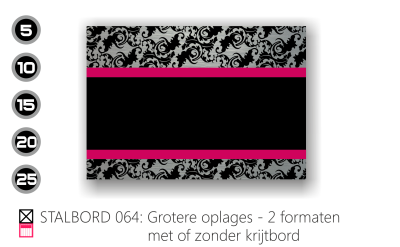 Stalbord stable name naam butler finish Happy trailer Happy stable grotere oplages 5 stuks 15 stuks 25 stuks met eigen logo stallogo met krijtbord krijtfolie