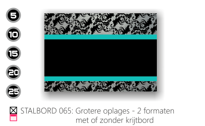 Stalbord stable name naam butler finish Happy trailer Happy stable grotere oplages 5 stuks 15 stuks 25 stuks met eigen logo stallogo met krijtbord krijtfolie