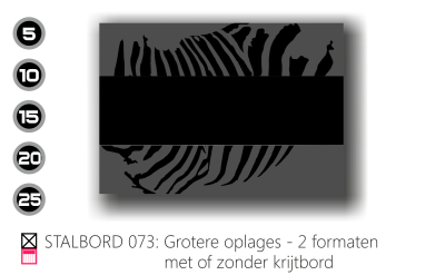 Stalbord stable name naam butler finish Happy trailer Happy stable grotere oplages 5 stuks 15 stuks 25 stuks met eigen logo stallogo met krijtbord krijtfolie