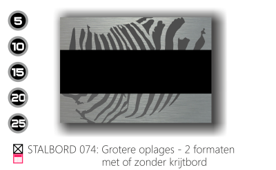 Stalbord stable name naam butler finish Happy trailer Happy stable grotere oplages 5 stuks 15 stuks 25 stuks met eigen logo stallogo met krijtbord krijtfolie