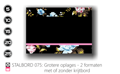 Stalbord stable name naam butler finish Happy trailer Happy stable grotere oplages 5 stuks 15 stuks 25 stuks met eigen logo stallogo met krijtbord krijtfolie